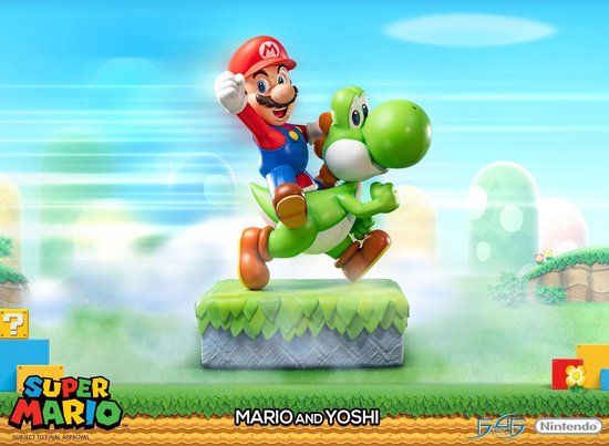 First 4 Figures Super Mario: Mario & Yoshi Resin Statue - 19 inch
