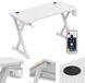 Huzaro Hero 2.3 - Bureau de jeu - avec éclairage RVB - 120 cm - cadre en acier stable - blanc