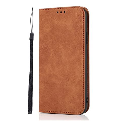 GGOIl Luxe Lederen Flip Case Voor iPhone 13 6.1inch - bruin