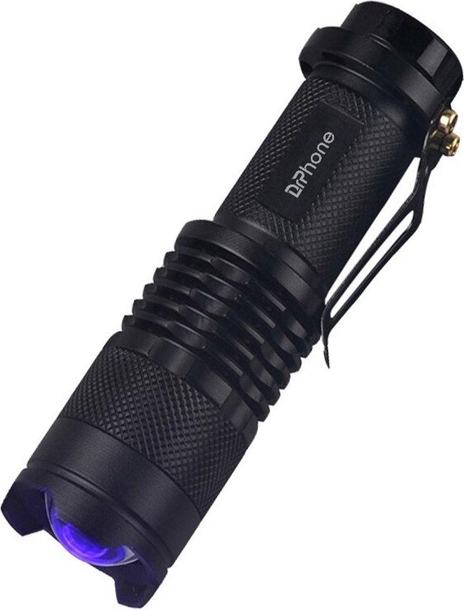 Drphone FL2 - LED Zaklamp - COB/XPE - Waterdicht - Zoom - Zwart