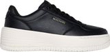Skechers Schwarze Kunstleder-Schnürschuhe mit Air-Cooled Memory Foam und 5 cm Plateausohle
