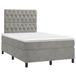 vidaXL Lit plateforme avec matelas, gris clair, 120x190 cm, velours