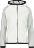 CMP Dames fleece met capuchon, Maat L, Wit, Polyester, Lange mouw, Rits, Zijzakken, Winddicht