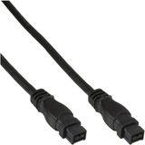 InLine FireWire-kabel, IEEE1394 9-pin male / male, zwart, 1,8m