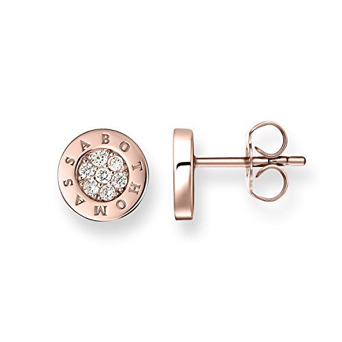 Thomas Sabo Dames oorknopjes zilver verguld zirkonia wit H1820-416-14