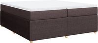 vidaXL Boxspring met matras stof donkerbruin 200x200 cm