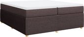 vidaXL Boxspring met matras stof donkerbruin 200x200 cm