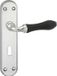 Poignée de porte Impresso Petworth - Longue plaque ovale - Chrome/Noir - 56mm PC - 2 pièces