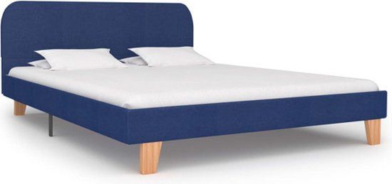 vidaXL Bedframe - Stof - Blauw - 140x200 cm