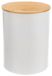 Conteneur de stockage - Boîte métallique - 2,3 litres - Couvercle en bambou - Blanc