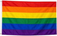 Merkloos / Sans marque Shoppartners Bv Regenboog thema vlag - 60 x 90 cm - Pride - LHBTI - vlaggen met ophangringen