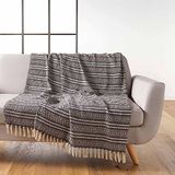 douceur d'intérieur Joly Plaid met franjes, 125 x 150 cm, geweven katoen