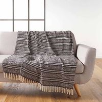 douceur d'intérieur Joly Plaid met franjes, 125 x 150 cm, geweven katoen