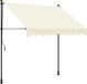 vidaXL Luifel uittrekbaar 250x150 cm stof en staal crèmekleurig