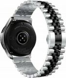 By Qubix - Stalen band - Zilver / zwart - Geschikt voor Garmin Venu 2 / Venu 3 - 22mm