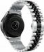 By Qubix - Stalen band - Zilver / zwart - Geschikt voor Garmin Venu 2 / Venu 3 - 22mm