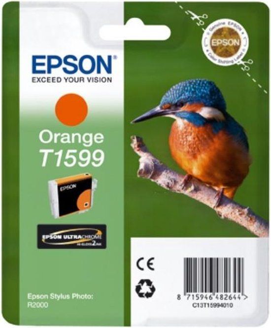 Epson T1599 Orange Ink Cartridge - 17ml - Compatible with Epson Stylus Photo R2000
