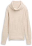 Tom Tailor Losvallende coltrui Sand Stone Beige Melange Maat M