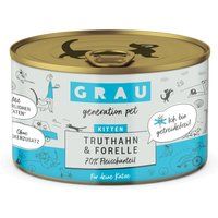 Grau Graanvrij Kittenvoer - Kalkoen en Forel - 6 x 200 g