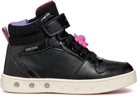 GEOX J SKYLIN GIRL Meisjes Sneakers - BLACK/FUCHSIA - Maat 28