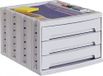 M-Office Freya Módulo Sostenible Serie 6000 Resistencia Producto 100% Reciclado Y Reciclable con 3 Cajones Grandes Y Carcasa En Color Gris