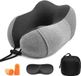 Unyqoos® Coussin de nuque - Coussin de voyage confortable en mousse à mémoire de forme - Gris