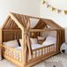 LILIMAUS Huisbed hemeltje - bedhemel voor huisbed - 135 x 270 cm - mousseline katoen - bruin