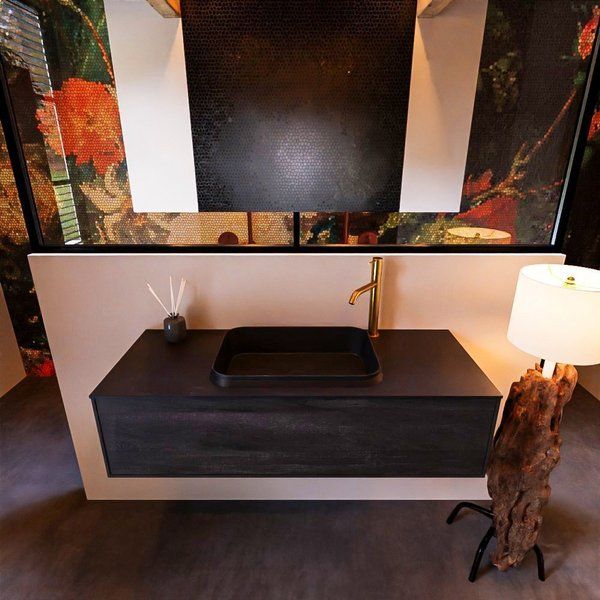 Mondiaz ERIN 120cm badmeubelset Dark brown met 1 lade en Urban wastafel