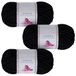 Utopia Crafts Knuffel Super Chunky Chenille Zacht Garen voor Breien en Haken, 3X 100g (zwart)