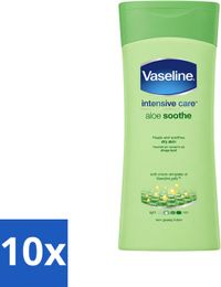 Vaseline 10 x Aloe Soothe Lait corporel - Rafraîchissant - 400 ml - Pack économique