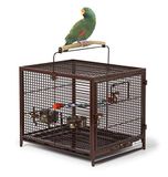 MidWest Homes for Pets Avian Adventures Poquito Avian Hotel, reisvogelkooi 48 x 39,5 x 60 cm (18,9 x 15,56 x 23,63 inch), inclusief baars en 2 roestvrijstalen voerbekers, robijn, 1705001202