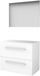 Basic Line Icecat Basic-Line Basic 46 Badkamermeubelset - 80 x 46 cm - Met Grepen - 2 Lades - Wastafelblad - Spiegel - Ice White