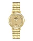 Versace Delphinus VE0O00525 Horloge - Staal - Goudkleurig - Ø 35 mm
