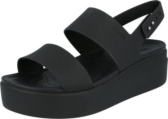 Crocs Brooklyn Lage Wedge W - Zwart - Maat 39/40 - Sandalen met hak