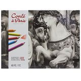 Conté à Paris Conté a Paris 2184 pastelpotloden (hoogwaardige artiest, tekenpotloden met zachte, romige textuur, heldere kleuren) Assortiment 48 stuks