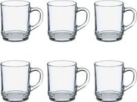 Duralex Theeglazen Versailles - 6x stuks - glas - 260 ml - met oor - transparant hard glas