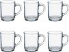 Duralex Theeglazen Versailles - 6x stuks - glas - 260 ml - met oor - transparant hard glas