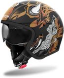 Airoh J 110 Oni Glossy Jethelm - Zwart/Bruin/Wit - Maat XS