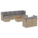 vidaXL 10-delige Loungeset met Kussens, Poly Rattan, Gemengd Beige