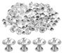 60 pièces d'ongles avec strass, 11 mm, argenté, transparent