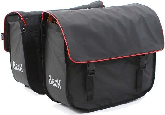 BECK Organic Dubbele Fietstas - Rood - 46L - Achter - Kinderen - Stadsfiets