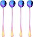 Unyqoos® Set de quatre cuillères en acier inoxydable à long manche
