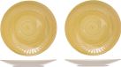 Cosy & Trendy Turbolino ontbijt/dessert bordje - 4 stuks - geel - 22 cm - keramiek