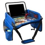 imoshion Reistafel - tablethouder auto - 7 opbergvakken - inclusief 2 kleurplaten - Blauw