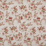 Kt KILOtela - Bedrukte Canvasstof, Decoratie, Bekleden, Kussens, Gordijnen, Dekens, Tassen, Tafelkleden, Handwerk, 100 cm Lang x 280 cm Breed, Bloemen, Roze, Beige - 1 Meter