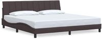 vidaXL Bedframe "Hanko" Stof Donkerbruin 200x200 cm