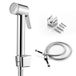 Ibergrif M20282 Bidet Douchekop van Toilet, Met Beugel en Slang, Zonder Ventiel, Chroom, Zilver