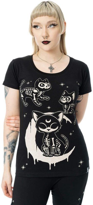 Cupcake Cult Moonlight Dames T-shirt - Zwart - S