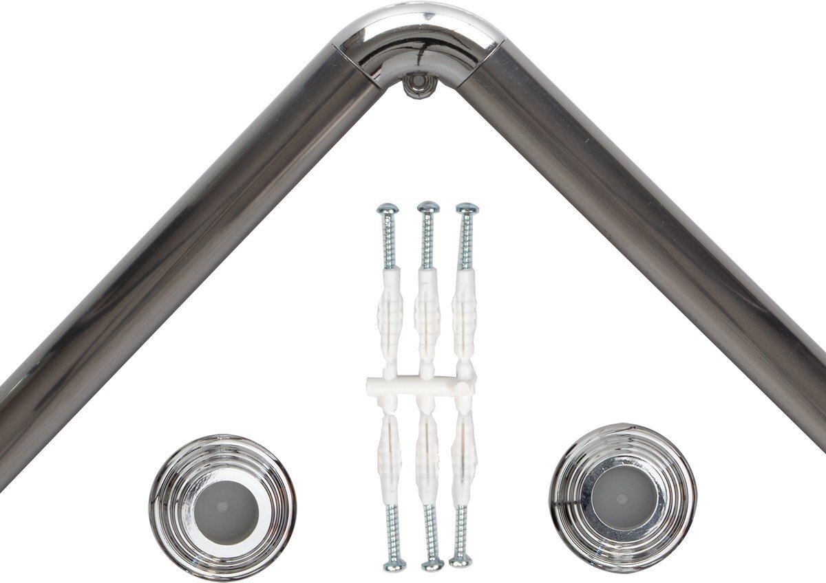 Saninorm Douchegordijnstang 80x80 cm Aluminium Douchegordijnstang