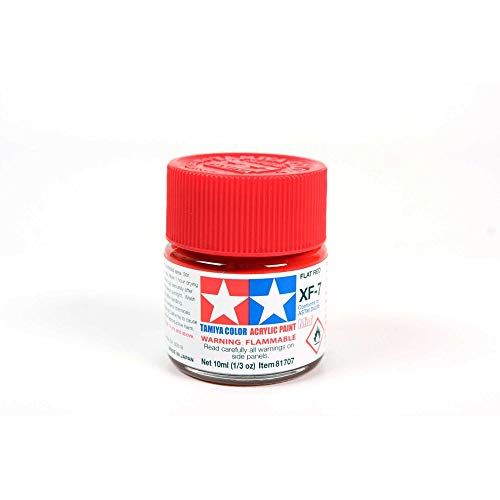 Tamiya 81707 - Mini Acrylverf, Mat Rood 10 ml Fles, XF-7